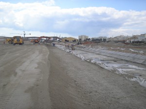 Travaux de construction du canal de drainage
