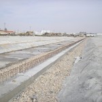 Travaux de construction du canal de drainage