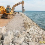 Réalisation des ouvrages de protection de la côte